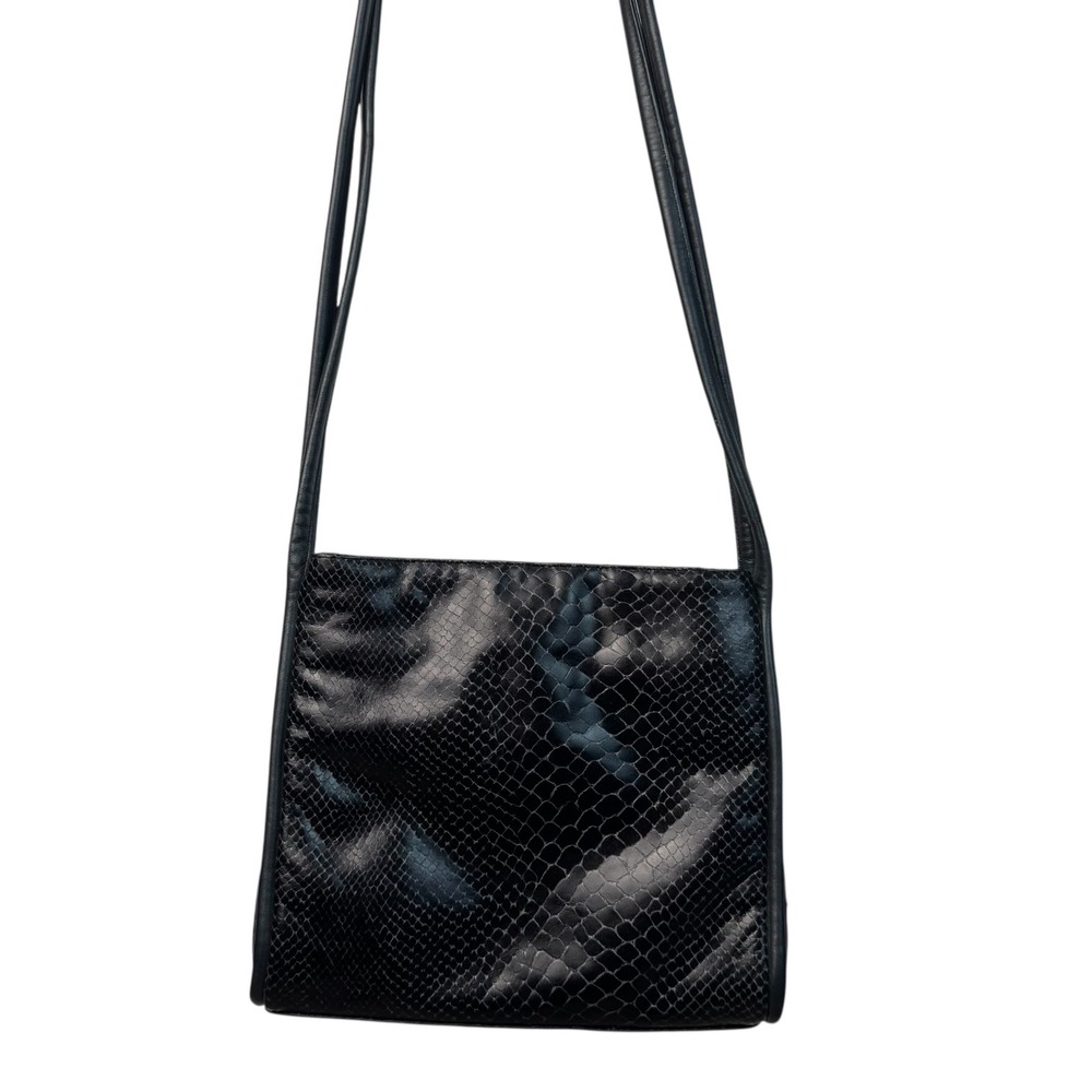 Sharif Black Snake Print Shoulder Crossbody Bag Small Y2K Matrix Dark Glam